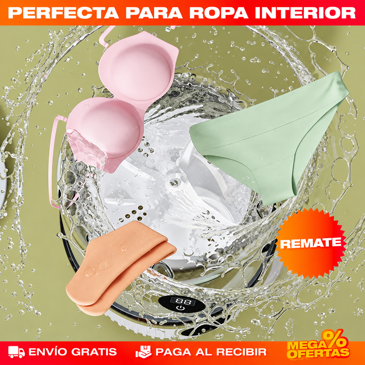 Mini Lavadora para Ropa Interior – Lavas los interiores sin esperar a llenar la lavadora