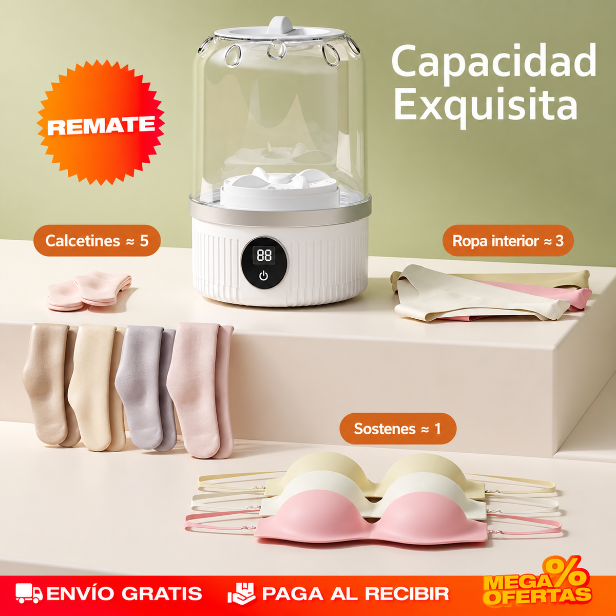 Mini Lavadora para Ropa Interior – Lavas los interiores sin esperar a llenar la lavadora